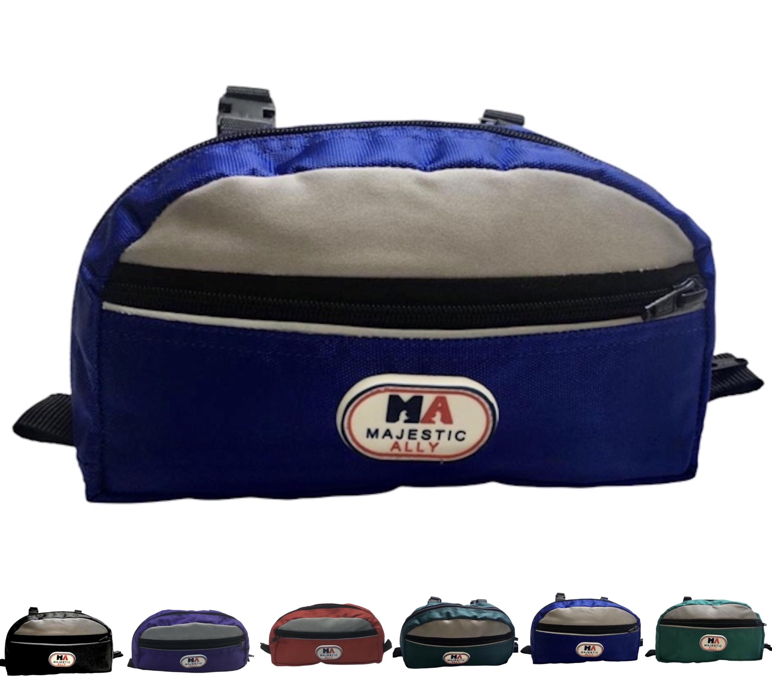 Majestic Ally Nylon Reflective Saddle Pommel Bag for Saddle Accessories (Royal Blue)