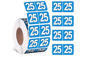 ZZUNKN 500 Pieces 2025 Year Stickers File Folder Labels, Rectangle Coded Colored Self-Adhesive Tab for Office Supplies, 1 Roll, 3/4" x 1-1/2" (Blue)