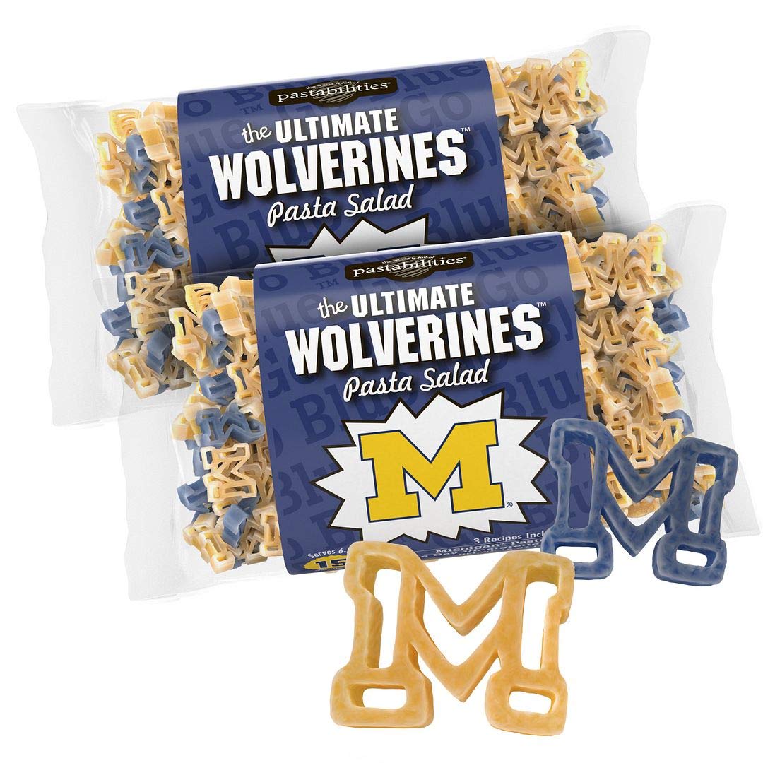 Pastabilities Michigan Wolverines Shaped Pasta & Salad Dressing Mix with Seasoning (16 oz, 2 Pack)