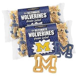 Pastabilities Michigan Wolverines Shaped Pasta & Salad Dressing Mix with Seasoning (16 oz, 2 Pack)