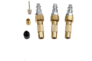 Bstenky 3Pcs Air Chucks for Tires,Brass Screw On Tire Inflator Chucks,Heavy Duty Twist-on Chucks with 3Pcs Presta Vavle Adapt