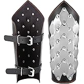 HZMAN 2 PACK Unisex Black Faux Leather Dragon Scale Gauntlet Wristband Wide Bracer Arm Armor Cuff, Small/Large