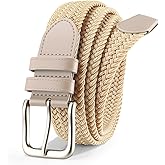 Men's Belt Braided Stretch Belt for Men Golf Pants Casual Shorts Jeans