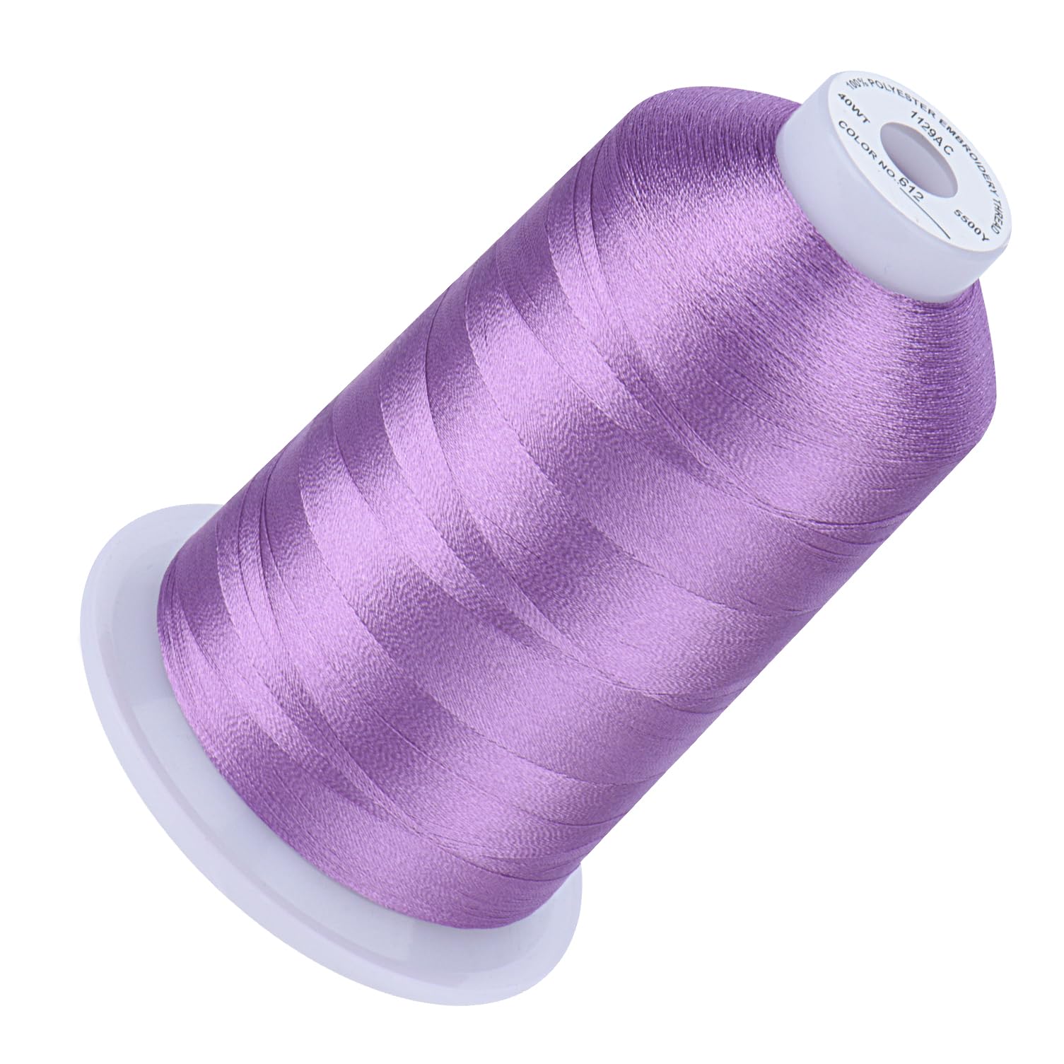 Photo 1 of Simthread 5500Yds Embroidery Thread, 5000M High-Yardage 40WT 100% Polyester Thread – 170+ Vivid Colors, High-Speed Rated – Compatible with Brother, Singer, Janome & More - Lilac 612