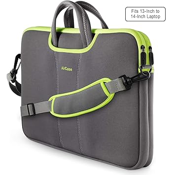 AirCase C15 13.3/14-inch Messenger Bag Laptop Sleeve with 4 Multi Utility Compartments (Grey)