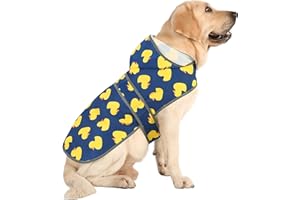 Happiere Dog Rain Coat for Large Dogs Waterproof Hooded Rain Jacket with Reflective Strips Leash Hole & Poncho Adjustable Fit (Duck,XL)