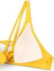 CRZ YOGA Womens V Neck Bikini Tops Twist Front