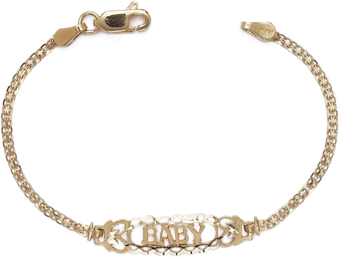 Floreo 10k Yellow Gold Kids Filigree Bracelet, 5.5 Inch