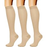 CHARMKING Compression Socks for Women & Men Circulation (3 Pairs) 15-20 mmHg is Best Support for Athletic Running Cycling