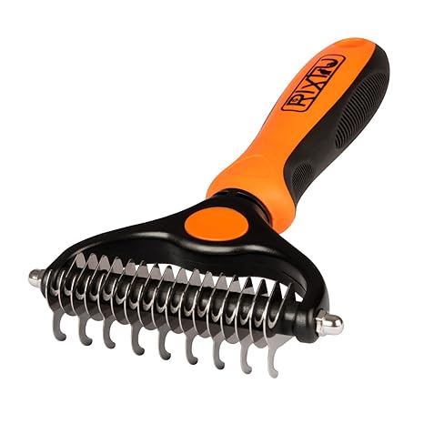 Rixtu Hundebürste, Pferdebürste | Unterwollbürste für Mittel-, Lock-, Zottel- & Langhaar | Verfilzungen, Verflechtungen, Verk