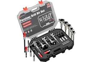 CSOOM Forstner Bit Set, 10PCS Forstner Drill Bits for Wood, Auger Opener Hexagonal Handle Drilling Cutting Tool for Hardwood, Softwood, Plastic, Plywood