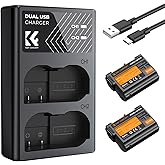 K&F CONCEPT EN-EL15 EN EL15C/B/A Battery and Dual Slot Charger Compatible with Nikon Z8 Battery Compatible with Nikon Z6ii Z6