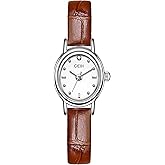 Gosasa Elegant Retro Women's Watch with Leather Strap Fashion Dress Diamond Small Oval Face Ladies Watch Casual Waterproof Quartz Wristwatch
