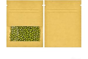 Volokitx 160 Pack 2.8×3.5 in Resealable Seed Envelopes with Clear Window, Small Brown Kraft Paper Envelopes for Seed Saving &