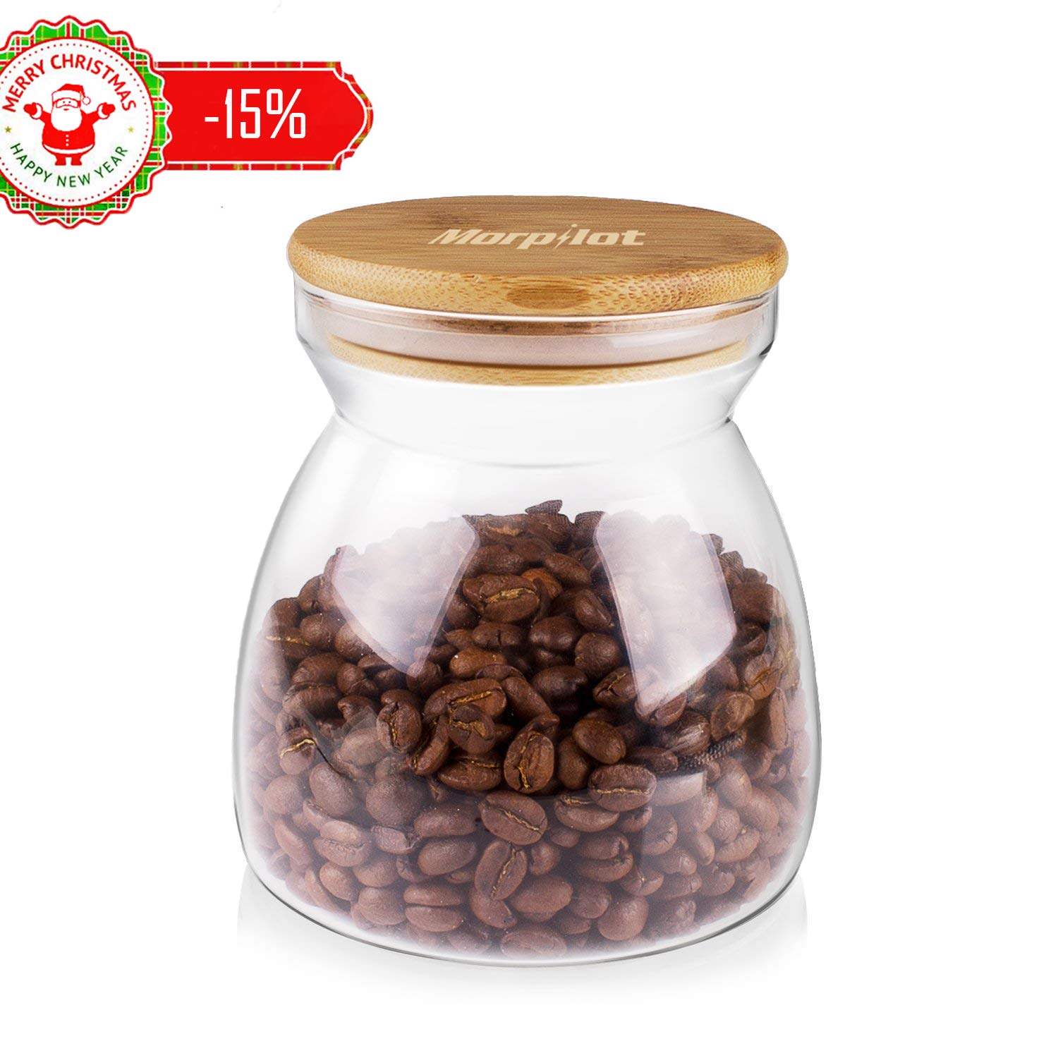 Morpilot Glass Storage Jars 700ml for Tea Coffee Sugar Biscuit Storage