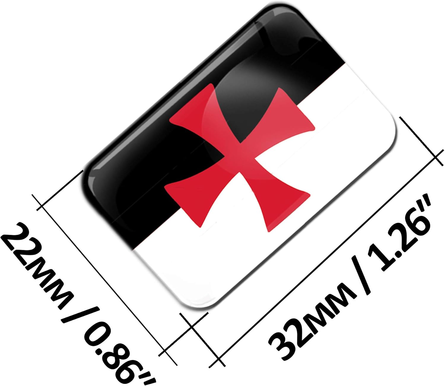 Biomar Labs Country Flag Sticker Set Self Adhesive Vinyl Decals National Flag Stickers Car Motorcycle Laptop Phone Window Interior Exterior (Templar Cross Flag F 75) - Image 3