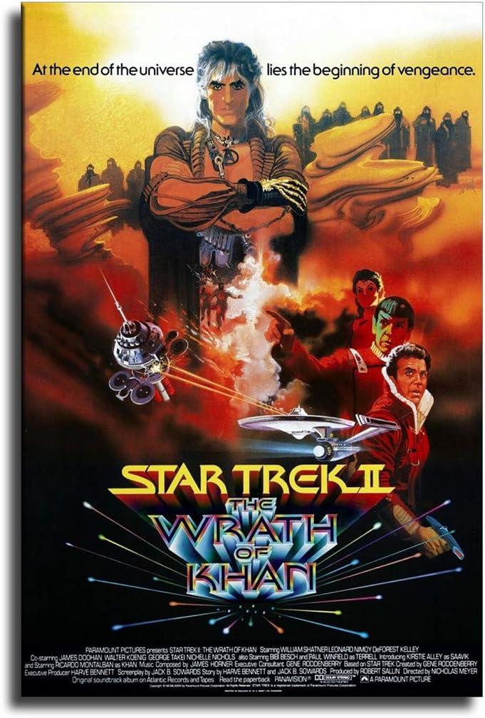 MINGYUE The Wrath of Khan Movie Poster Wall Art Picture Cuadros for Artwork Poster Canvas Painting Home Decoration -658 (No Frame,24x36 inch)