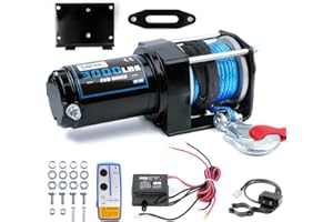PROFLINE 3000 lb Electric Winch, 12V DC ATV/UTV Trailer Boat Winch Kit for Towing Off Road, Synthetic Rope Aluminum Hawse Fairlead Remote Control