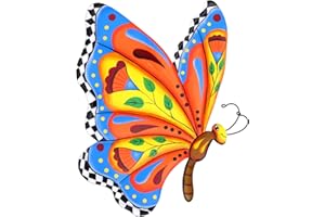 JOHOO 16.5” Metal Butterfly Wall Art Decor, Handcrafted Mexican Talavera Style Celestial Wall Sculptures Hanging for Indoor Outdoor Living Room, Garden, Patio, Yard, Fence Decoration