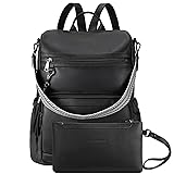 BOSTANTEN Leather Laptop Backpack for Women