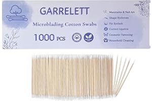 Sealive 1000PCS Dual-Ended Microblading Cotton Swabs with Sturdy Wood Handles (2000 Tips) - Lint-Free Precision Pointed Buds 