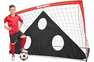 BOHEN 6x4FT/9x5FT/5x3FT Portable Soccer Goal for Kids Backyard with Carry Bag - Easy Folding Lightweight Fun for Outdoor Indoor Training Games for Teen Youth Adult