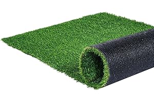VEVOR Artifical Grass, 5 x 10 ft Rug Green Turf, 1.38" Fake Door Mat Outdoor Patio Lawn Decoration, Easy to Clean with Draina
