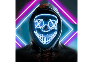 Purge Mask Light up Halloween LED Costume Accessories for Adult Men