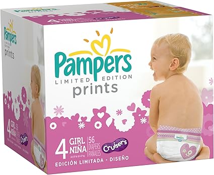 pampers girl print diapers