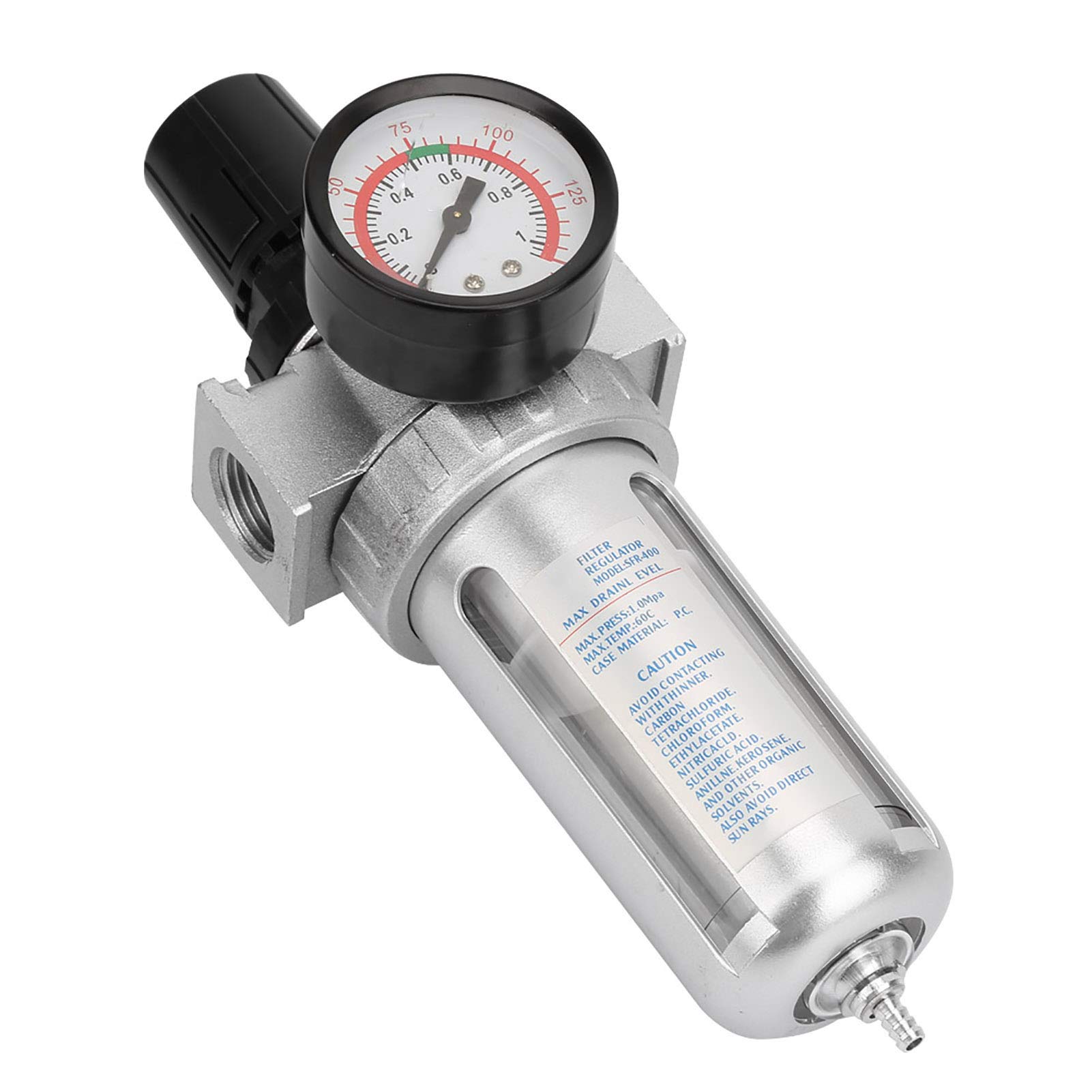 Tyenaza Air Filter Regulator, BSP 1/2" Filter Regulator with Water Trap Compressor Moisture Trap Oil Water Lubricator for Compressor and Air Tools