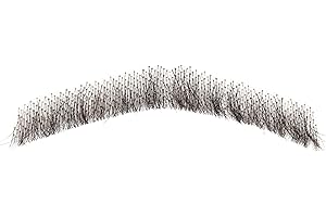 Bromobiz Fake Mustache, Premium Human Hair Fake Beard, Handmade Tied on Lace Realistic Beard for Costume, Halloween, Parties or Cosplay (Black Fake Mustache)