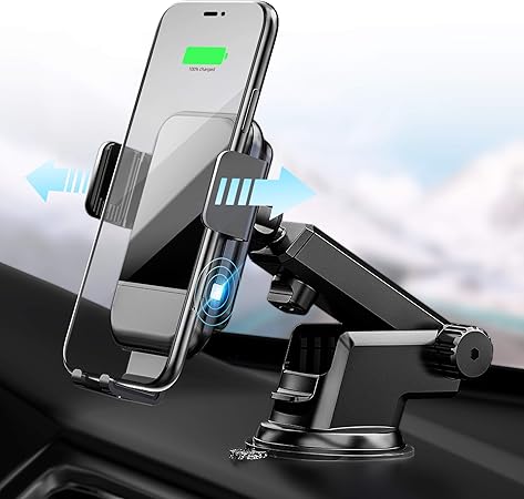 Amazon 最新型 車載qi ワイヤレス充電器 車載ホルダー スマホホルダー Qi認証済み 電動式 自動開閉 10w 7 5w 5w 無線充電 オートホールド式 カースタンド タッチセンサー搭載 360度回転 車載ホルダー 片手操作 取り付け簡単 超安定 コードレス Iphone 11 Pro