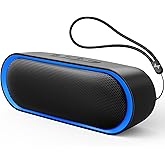 LENRUE Bluetooth Speakers, Waterproof Portable Speakers with TWS, 24 Playtime, Stereo Sound, Wireless for Home Shower Pool Beach Outdoor (Black)