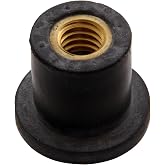 Hillman 10 Pack Expansion Nuts (1/4"-20 x 1") | Rubber Well Nuts with Steel Insert | Blind Hole Fasteners for Sealing Leakproof Mounting Automotive Marine Applications