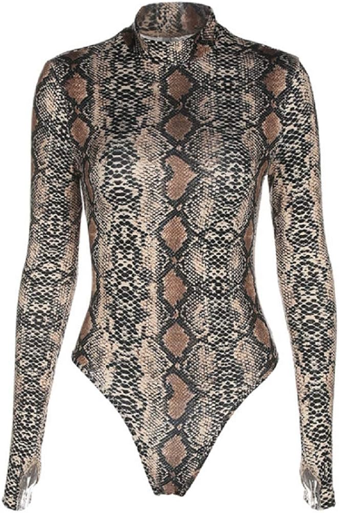 long sleeve snake print jumpsuit