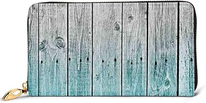 First Ring Rustikale graue und türkisfarbene Holzmaserung Geldbörsen