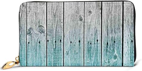 First Ring Rustikale graue und türkisfarbene Holzmaserung Geldbörsen