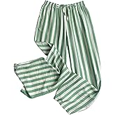 Floerns Women's Plus Size Striped Wide Leg Pants Lounge Pajama Bottom Vacation Travel Pants