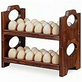 Solacelife Wooden Egg Holder Fresh Egg Holders Stackable Wooden Egg Storage & OrganizerCountertop Firewood Egg Collecting Rack for Gathering Fresh eggs 36 eggs, Home Kitchen Organizer, Set of 2 PCS
