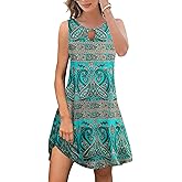 ETCYY Summer Dresses for Women 2026 Trendy Boho Floral Print Beach Cover Up Casual Spring Sleeveless Sundresses