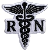 LEMILLE Registered Nurse RN Patch, Size 3" Sew On Patches, Healthcare Nurse Embroidery Fabric Patches for Clothes Jeans Backpacks Hats, Medical Embroidery Iron On Patches for Clothes, Paramedic Gifts