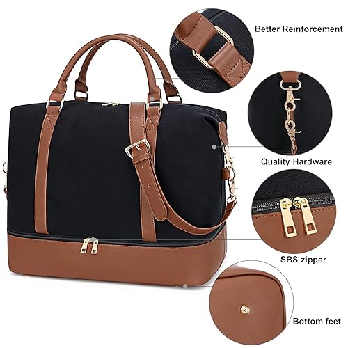 CAMTOP Women Travel Tote Overnight Weekender Carry On Bag With