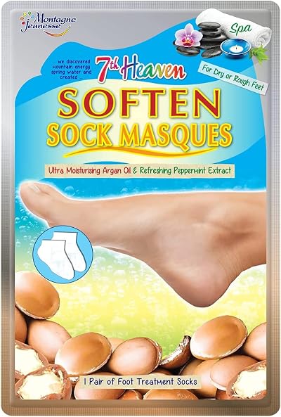 Montagne Jeunesse 7th Heaven Soften Sock Masque 1 Pair Dry Rough Feet Shea
