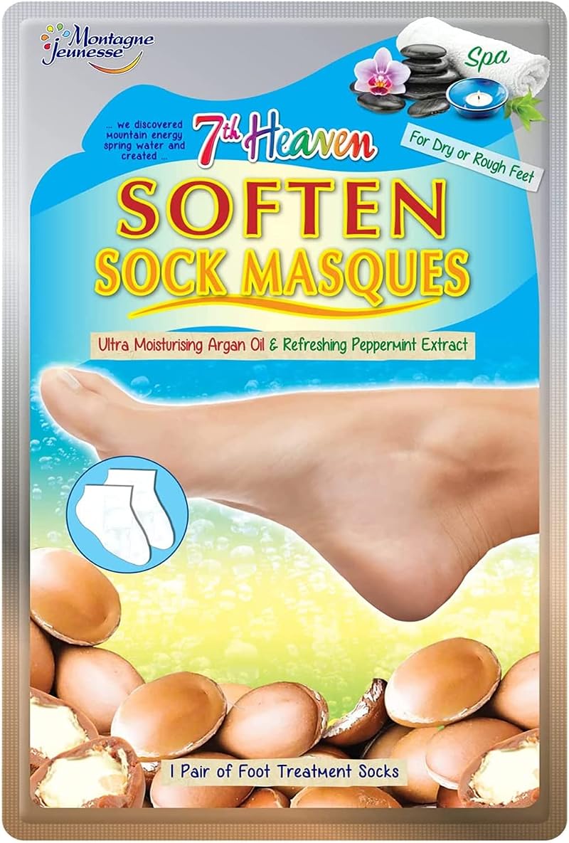 Montagne Jeunesse 7th Heaven Soften Sock Masque 1 Pair Dry Rough Feet Shea