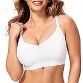 CYDREAM Womens Zip Front Closure Bra Wireless Support Comfort Full Coverage Back Smoothing No Underwire Bralettes