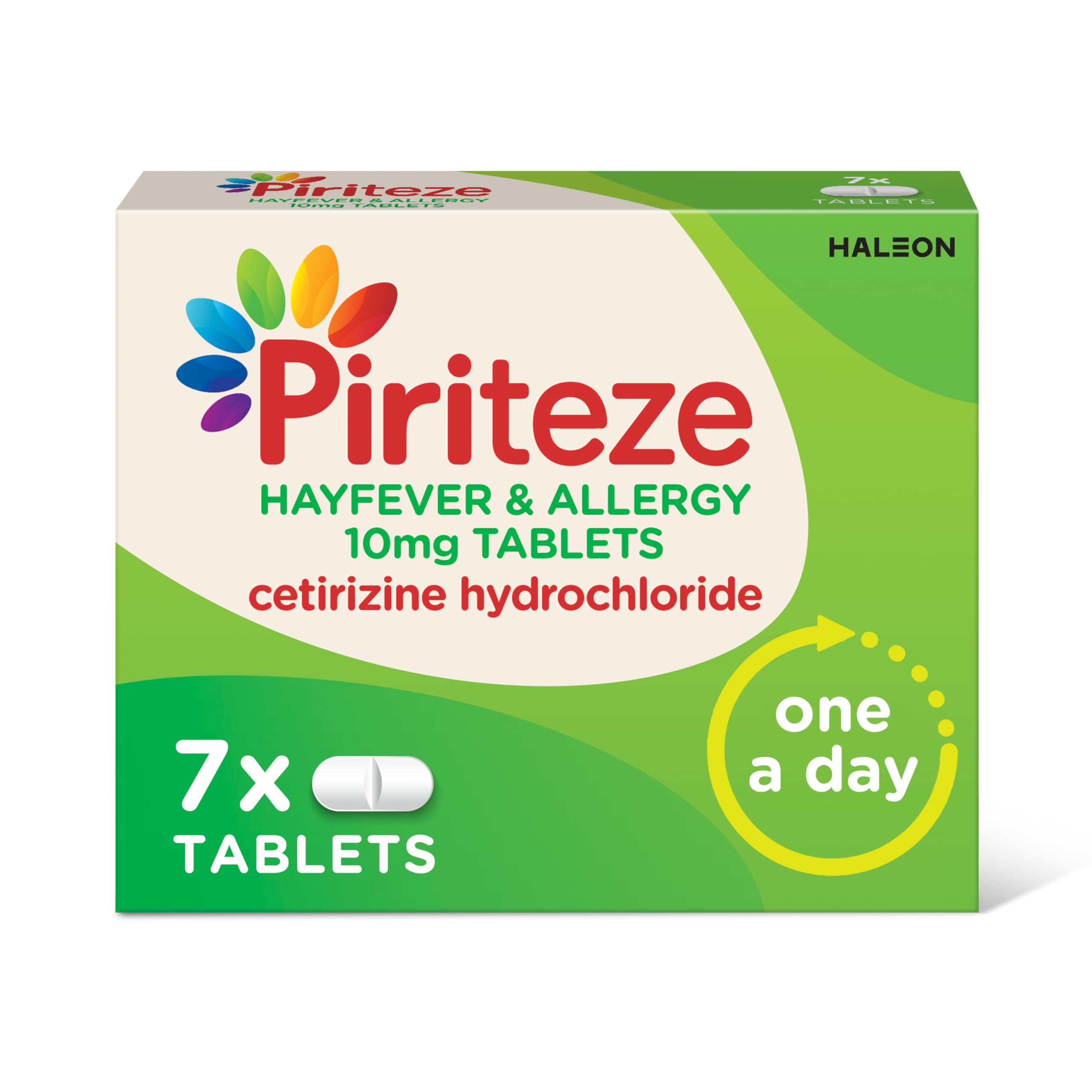 Piriteze Hayfever & Allergy Antihistamine Tablets, Allergy Relief, Cetirizine, 7s