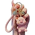 TOU-BEGUIN Charms Keychain, Cute Pink Pig Car Key Ring Decoration, Delicate Handbag Keys Resin Accessories Gifts for Kids Boys Girls Women