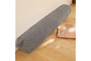 Eoieov Cervical Neck Roll Pillow Plush Cute Cylinder Round Pillow for Sleeping Support Removable Washable Cover 24IN,Dark Grey