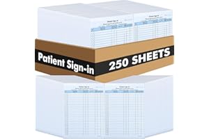 Resholder 250 Pack Patient Sign in Sheets Hipaa Compliant Patient Sign in Label Forms Peel Off Adhesive Labels Carbonless 3 Part Forms for Privacy in Doctor Medical Clinic Dental Office(Blue)