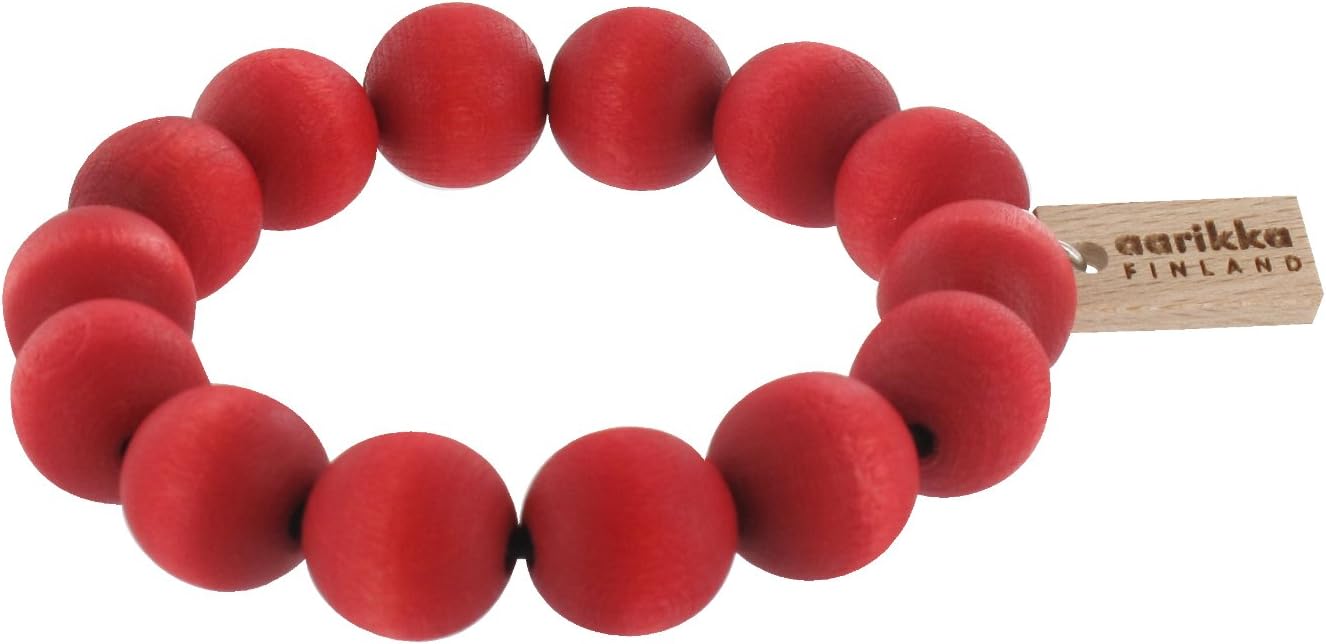 Aarikka POHJOLA bracelet with wooden beads, red